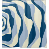 EBB und Flow 4 - Dunkles Blau, Licht und Creme Duschvorhang (Vorderseite)
