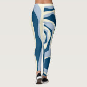 EBB und Flow 4 - Dunkles Blau, Licht und Creme Leggings (Rückseite)