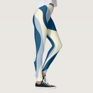 EBB und Flow 4 - Dunkles Blau, Licht und Creme Leggings
