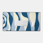 EBB und Flow 4 - Dunkles Blau, Licht und Creme Schreibtischunterlage (Tastatur & Maus)