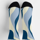 EBB und Flow 4 - Dunkles Blau, Licht und Creme Socken (Oben)