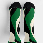EBB und Flow 4 in Grün, Creme und Schwarz Socken (Oben)