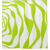 EBB und Flow 4 in Kalkgrün und Weiß Duschvorhang (Vorderseite)