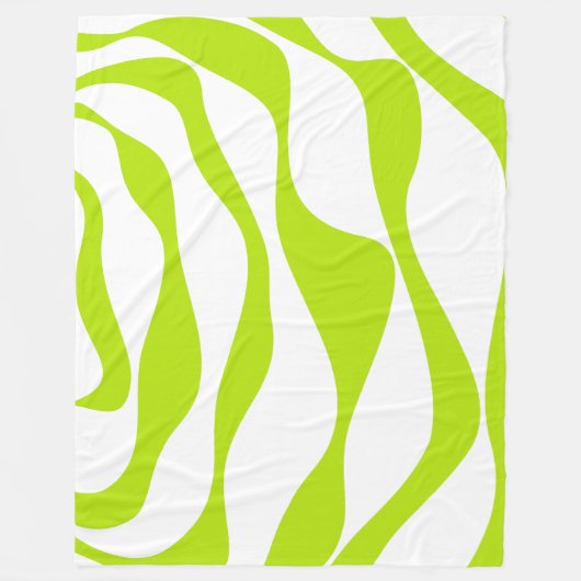 EBB und Flow 4 in Kalkgrün und Weiß Fleecedecke (Vorderseite)