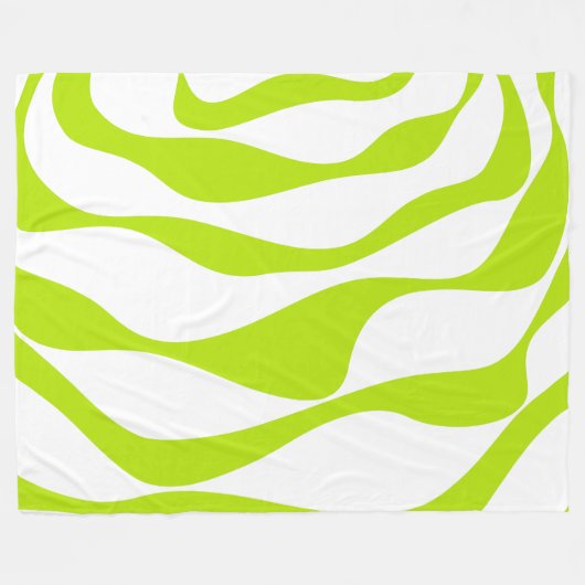 EBB und Flow 4 in Kalkgrün und Weiß Fleecedecke (Vorderseite (Horizontal))