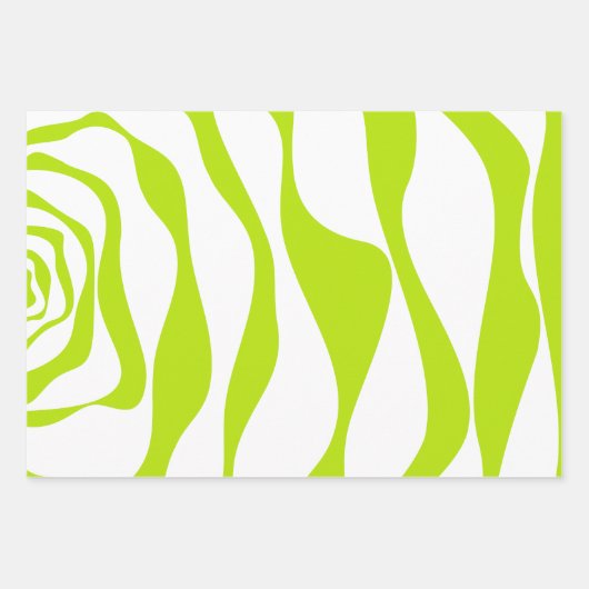 EBB und Flow 4 in Kalkgrün und Weiß Geschenkpapier Set (Vorderseite 2)