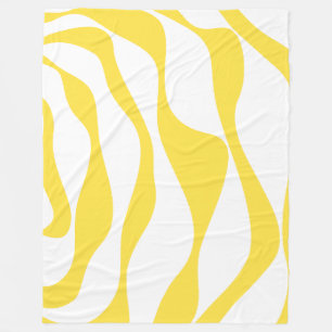 EBB und Flow 4 in Lemon Gelb und Weiß Fleecedecke