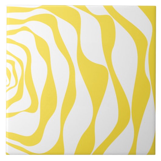 EBB und Flow 4 in Lemon Gelb und Weiß Fliese (Vorderseite)