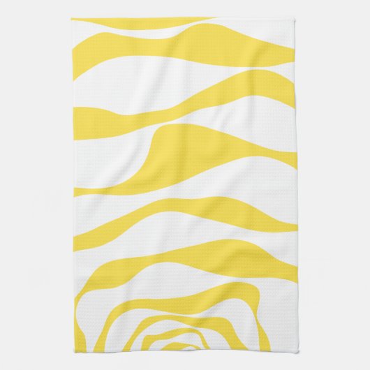 EBB und Flow 4 in Lemon Gelb und Weiß Geschirrtuch (Vertikal)