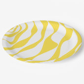 EBB und Flow 4 in Lemon Gelb und Weiß Pappteller (Schrägansicht)