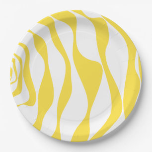 EBB und Flow 4 in Lemon Gelb und Weiß Pappteller