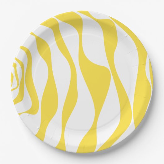 EBB und Flow 4 in Lemon Gelb und Weiß Pappteller (Vorderseite)