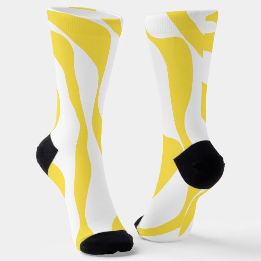 EBB und Flow 4 in Lemon Gelb und Weiß Socken (Gewinkelt)