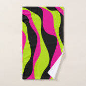 EBB und Flow 4 in Lime Green, Hot Pink und Black Badhandtuch Set (Handtuch)