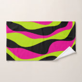 EBB und Flow 4 in Lime Green, Hot Pink und Black Badhandtuch Set (Handtuch)