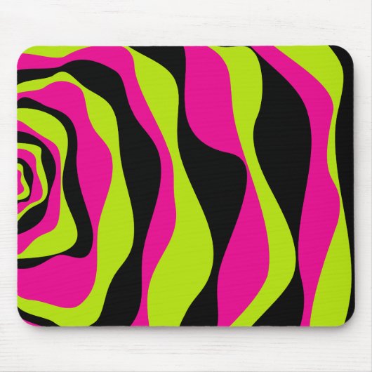 EBB und Flow 4 in Lime Green, Hot Pink und Black Mousepad (Vorne)