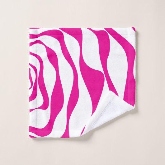 EBB und Flow 4 in Magenta und White Badhandtuch Set (Waschlappen)