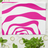 EBB und Flow 4 in Magenta und White Geschirrtuch (Gefaltet)