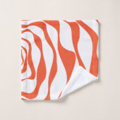 EBB und Flow 4 in Orange und Weiß Badhandtuch Set (Waschlappen)