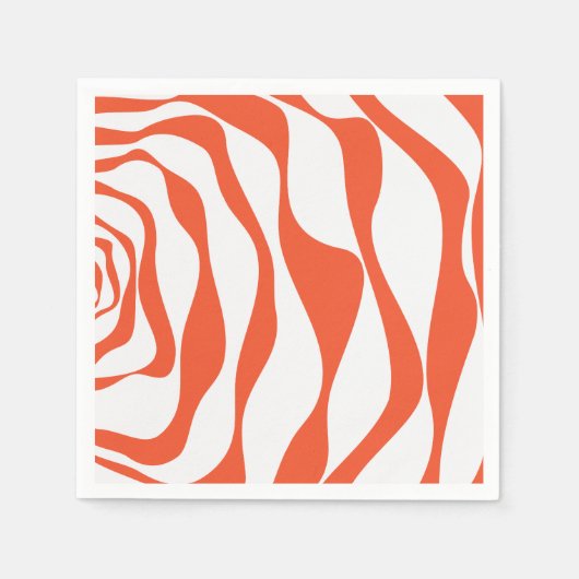 EBB und Flow 4 in Orange und Weiß Serviette (Vorderseite)