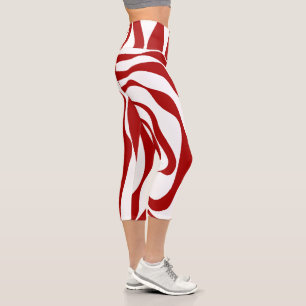 EBB und Flow 4 in rot und weiß Capri Leggings