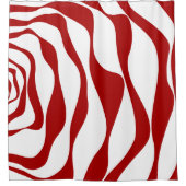EBB und Flow 4 in rot und weiß Duschvorhang (Vorderseite)