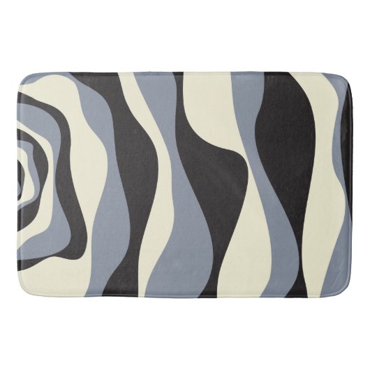 EBB und Flow 4 in Schwarz, Grau und Creme Badematte (Vorderseite)