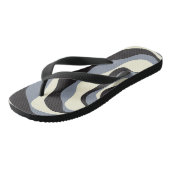 EBB und Flow 4 in Schwarz, Grau und Creme Badesandalen (Schrägansicht)