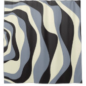 EBB und Flow 4 in Schwarz, Grau und Creme Duschvorhang (Vorderseite)