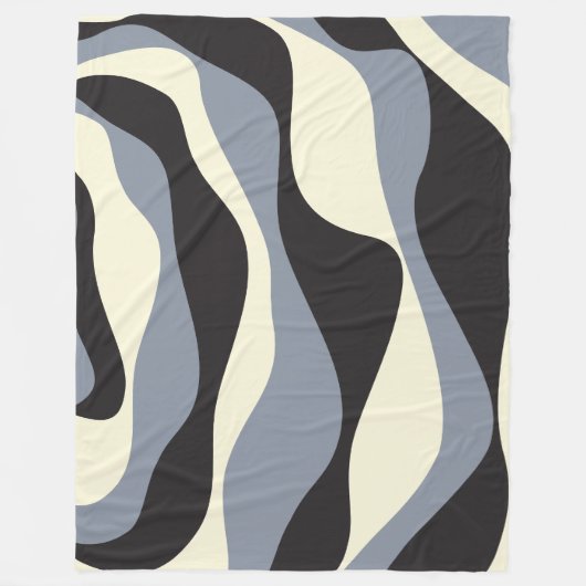 EBB und Flow 4 in Schwarz, Grau und Creme Fleecedecke (Vorderseite)