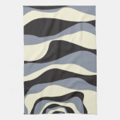EBB und Flow 4 in Schwarz, Grau und Creme Geschirrtuch (Vertikal)