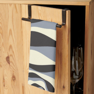 EBB und Flow 4 in Schwarz, Grau und Creme Geschirrtuch