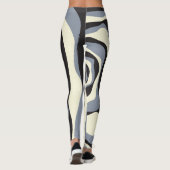 EBB und Flow 4 in Schwarz, Grau und Creme Leggings (Rückseite)