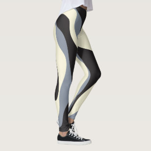 EBB und Flow 4 in Schwarz, Grau und Creme Leggings