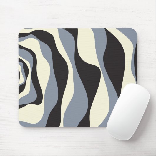 EBB und Flow 4 in Schwarz, Grau und Creme Mousepad (Mit Mouse)