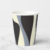 EBB und Flow 4 in Schwarz, Grau und Creme Pappbecher (Rückseite)