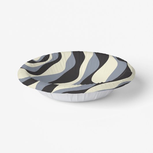 EBB und Flow 4 in Schwarz, Grau und Creme Pappteller (Gewinkelt)