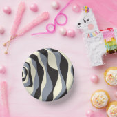 EBB und Flow 4 in Schwarz, Grau und Creme Pappteller (Party)