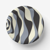 EBB und Flow 4 in Schwarz, Grau und Creme Pappteller (Vorderseite)