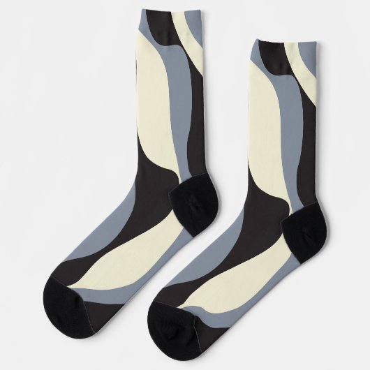 EBB und Flow 4 in Schwarz, Grau und Creme Socken (Linkes Detail)