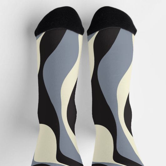 EBB und Flow 4 in Schwarz, Grau und Creme Socken (Oben)