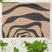 EBB und Flow 4 in Tan und Schwarz Geschirrtuch (Gefaltet)