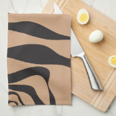 EBB und Flow 4 in Tan und Schwarz Geschirrtuch (Viertel Falte)
