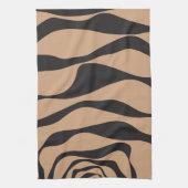 EBB und Flow 4 in Tan und Schwarz Geschirrtuch (Vertikal)