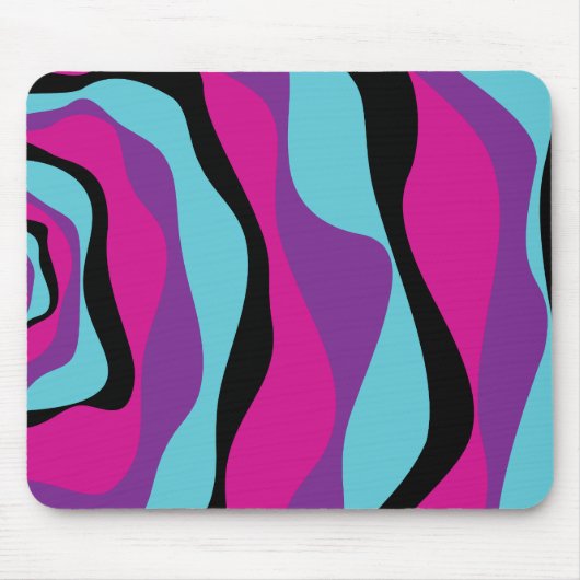 EBB und Flow 4 - Rosa, Lila, Blau und Schwarz Mousepad (Vorne)