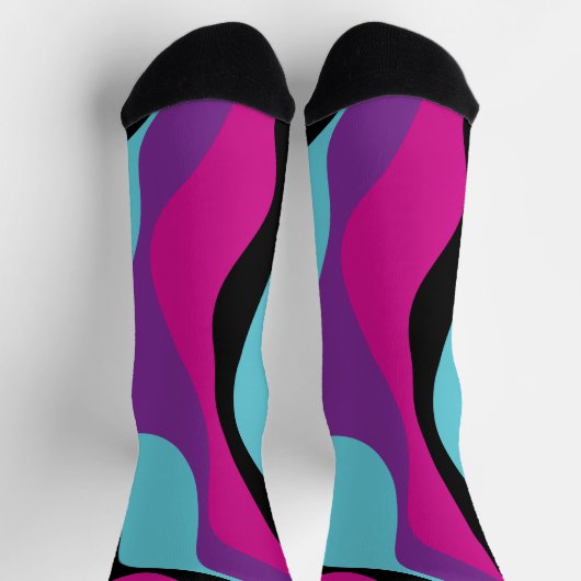 EBB und Flow 4 - Rosa, Lila, Blau und Schwarz Socken (Oben)