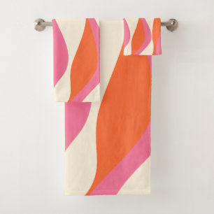EBB und Flow 4 - Rosa, Orange und Creme Badhandtuch Set