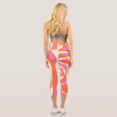 EBB und Flow 4 - Rosa, Orange und Creme Capri Leggings (Rückseite)