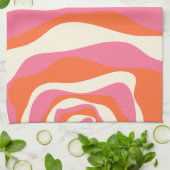 EBB und Flow 4 - Rosa, Orange und Creme Geschirrtuch (Gefaltet)