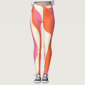 EBB und Flow 4 - Rosa, Orange und Creme Leggings (Vorderseite)